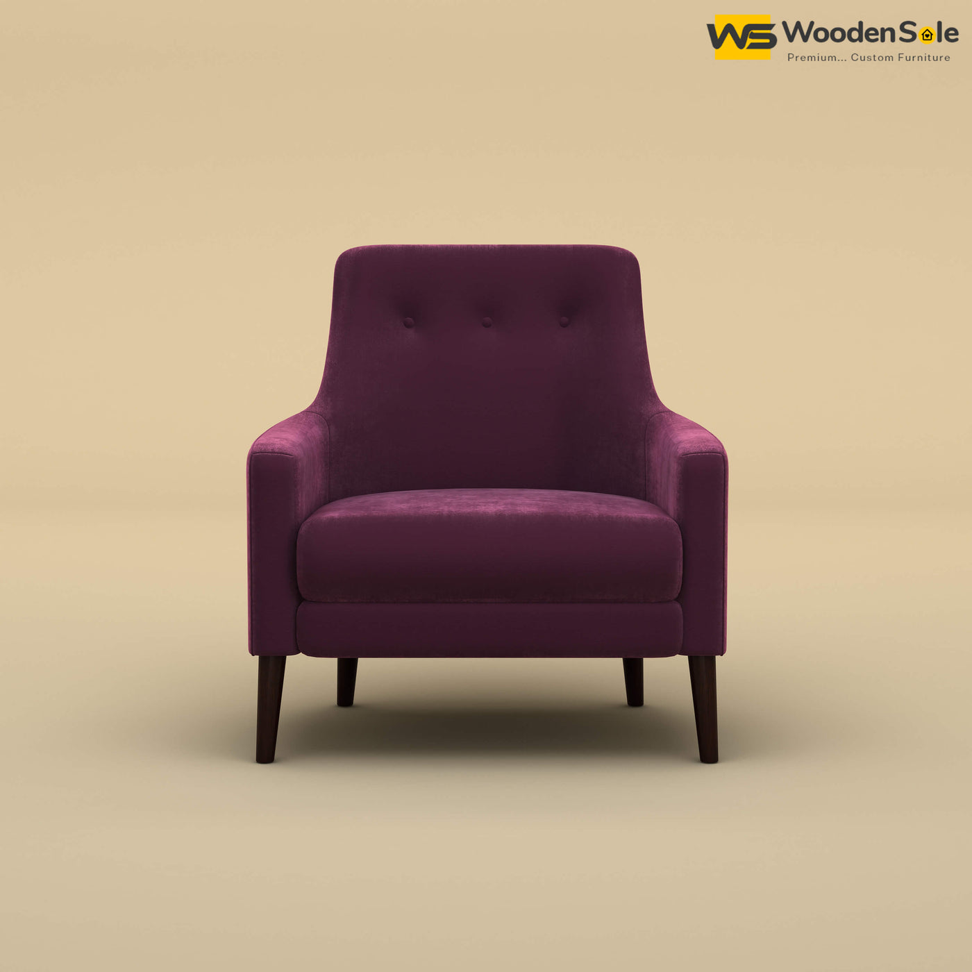 Rubik Lounge Chair (Velvet, Dark Purple)