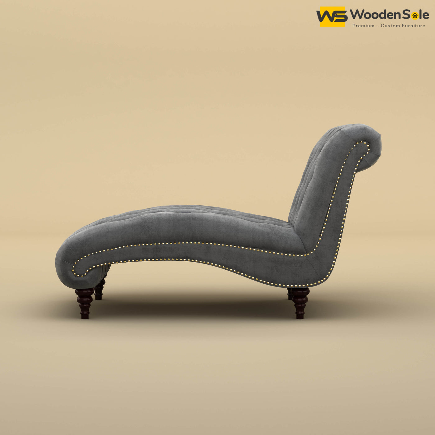 Toronto Chaise Lounge (Velvet, Charcoal Gray)