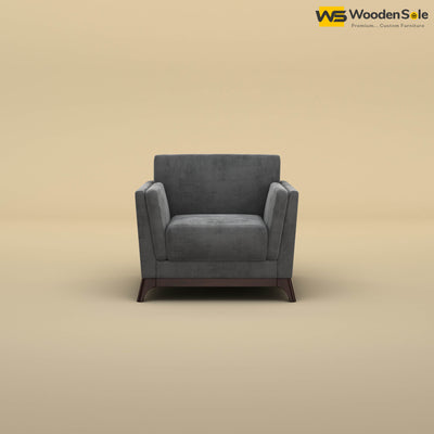 Bruno 1 Seater Sofa (Velvet, Charcoal Gray)