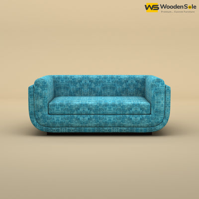 Vedant Two Seater Sofa (Cotton, Teal Blue)