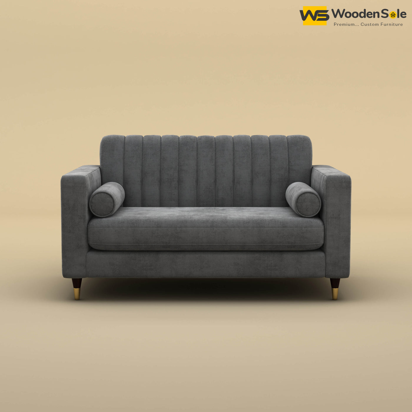 Sashwat Loveseat (Velvet, Charcoal Gray)