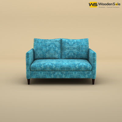 Citron 2 Seater Fabric Sofa (Cotton, Teal Blue)