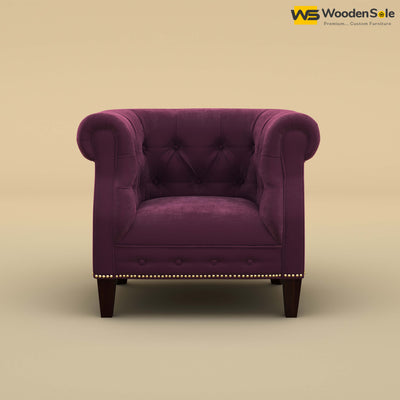 Olivia Wing Chair (Velvet, Dark Purple)