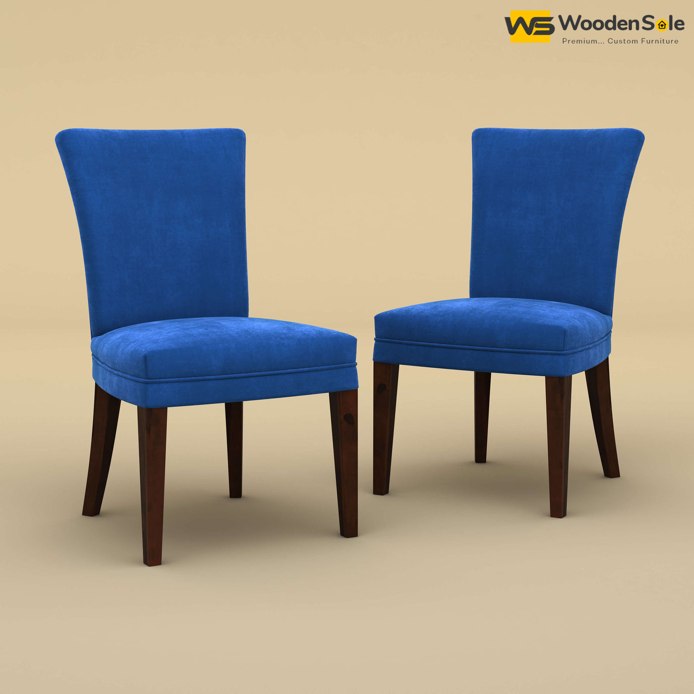 Bently Dining Chairs - Set of 2 (Velvet, Royal Blue)