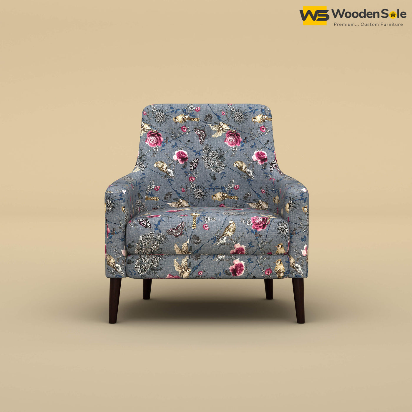 Rubik Lounge Chair (Cotton, Floral Printed)