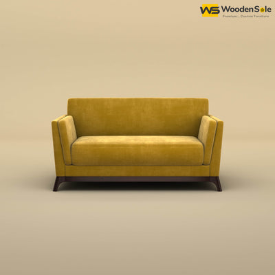 Bruno 2 Seater Sofa (Velvet, Mustard Yellow)