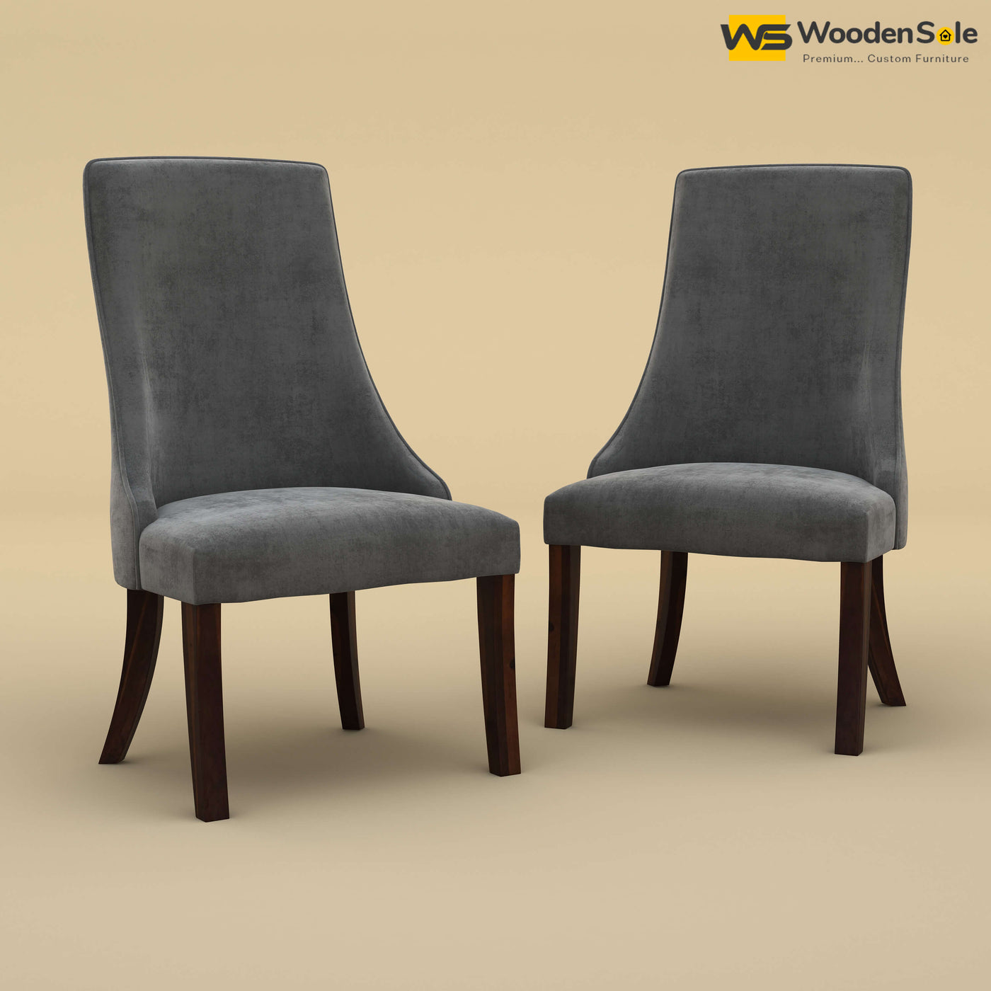 Dublin Dining Chairs - Set of 2 (Velvet, Charcoal Gray)