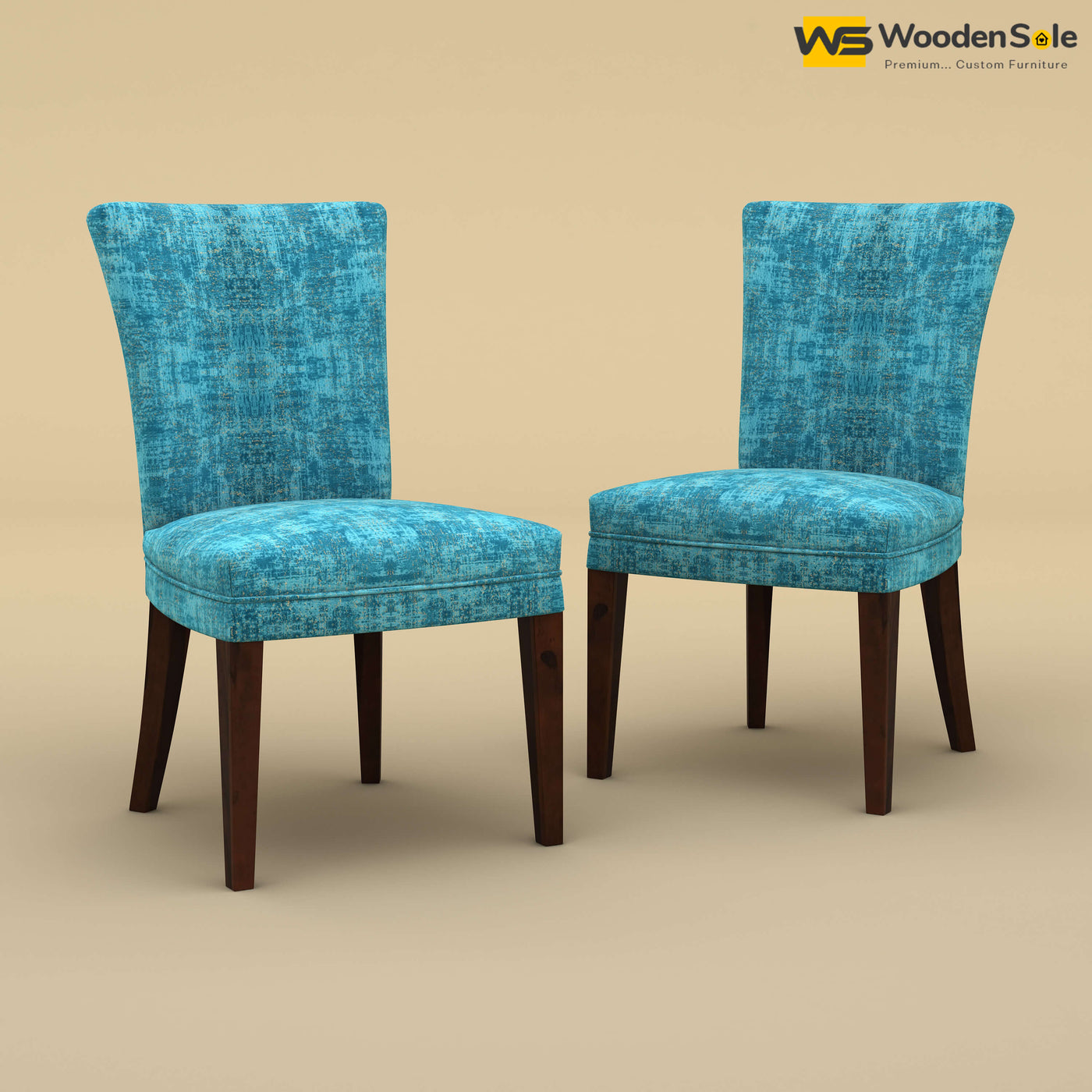 Bently Dining Chairs - Set of 2 (Cotton, Teal Blue)