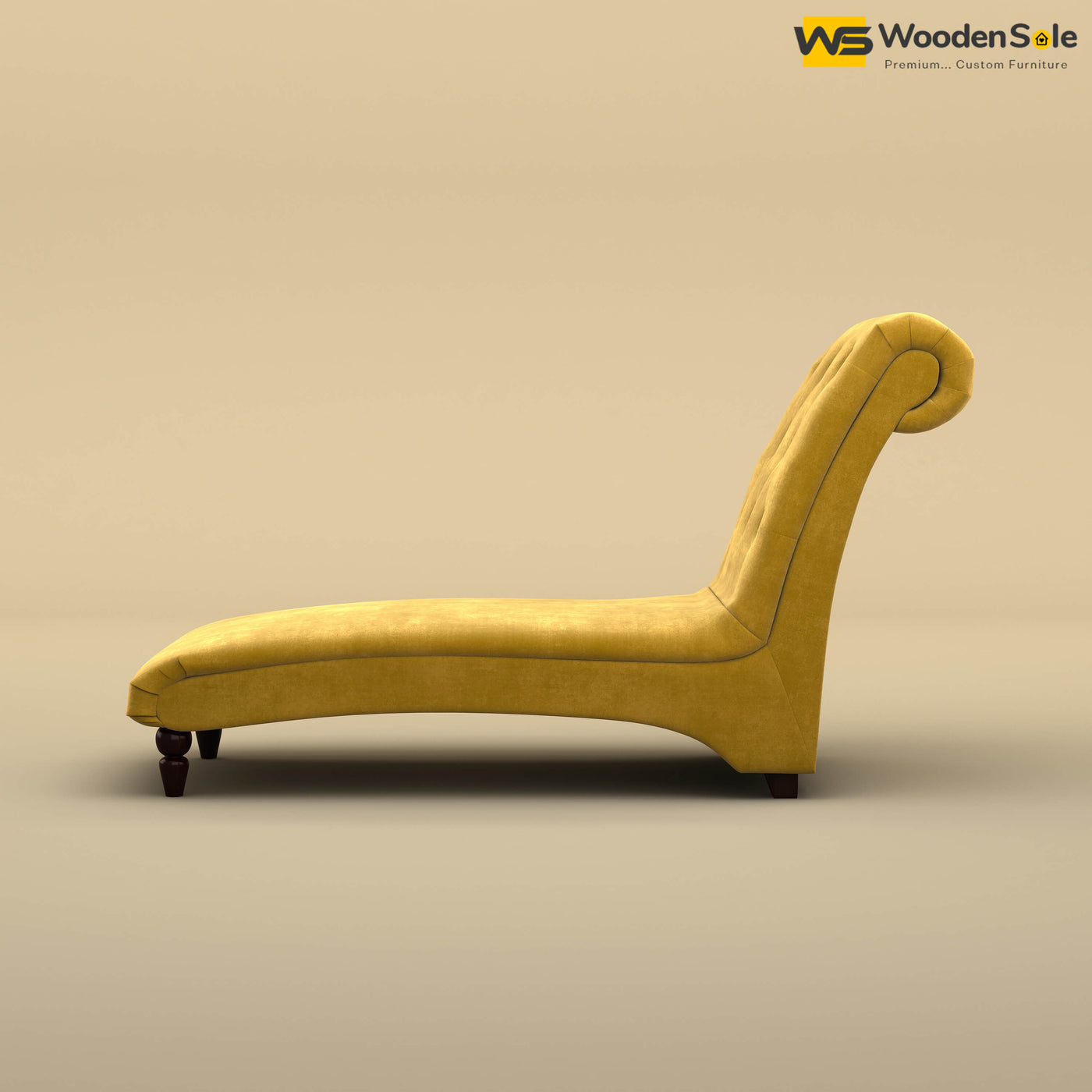 Turkish Chaise Lounge (Velvet, Mustard Yellow)