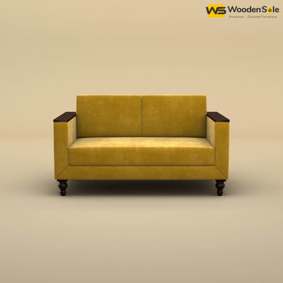 Tivoli 2 Seater Fabric Sofa (Velvet, Mustard Yellow)