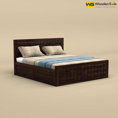 Diamond Box Storage Bed (Walnut Finish)