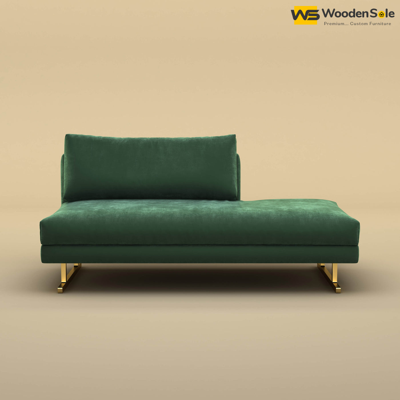 Elve Chaise Lounge (Velvet, Forest Green)