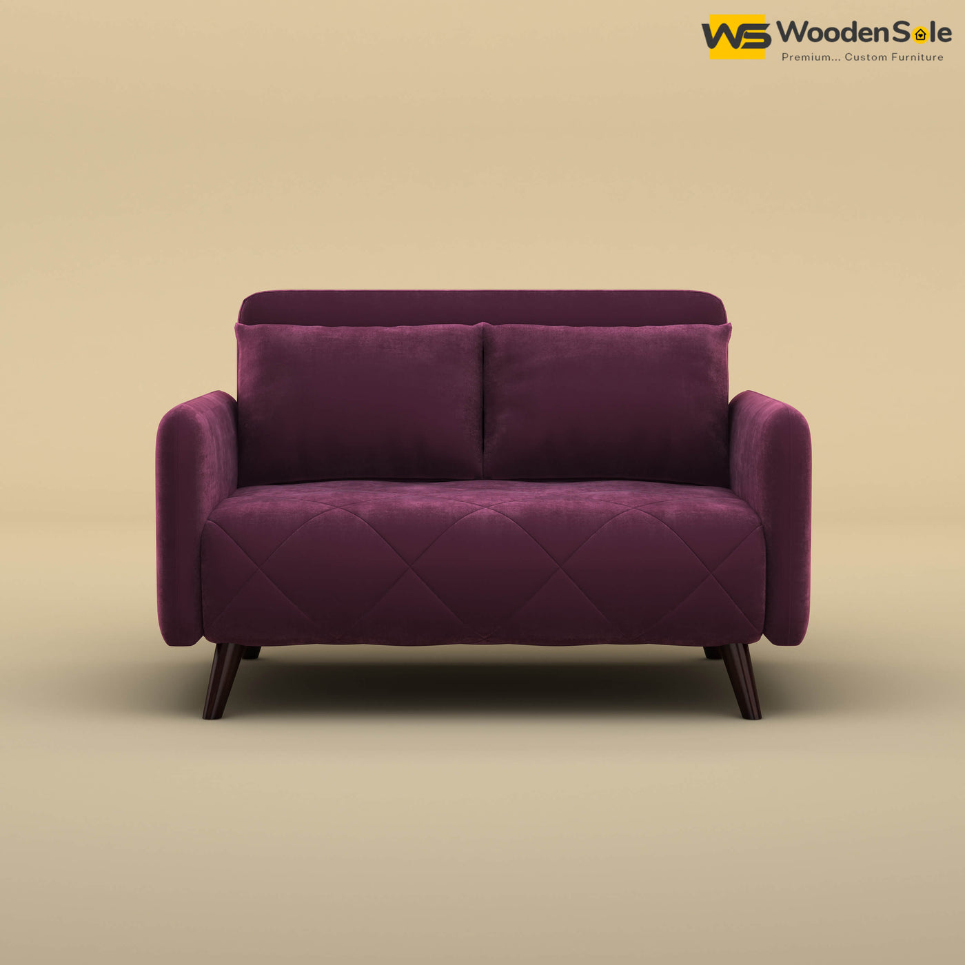 Parth Loveseat (Velvet, Dark Purple)