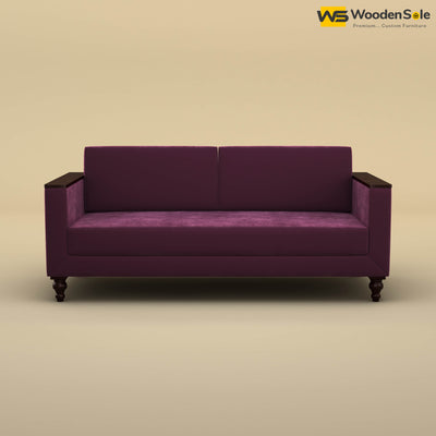 Tivoli 3 Seater Fabric Sofa (Velvet, Dark Purple)