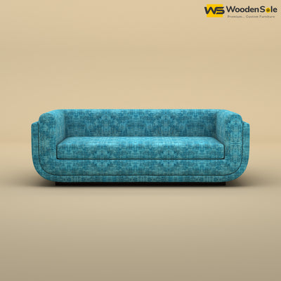 Vedant Three Seater Sofa (Cotton, Teal Blue)