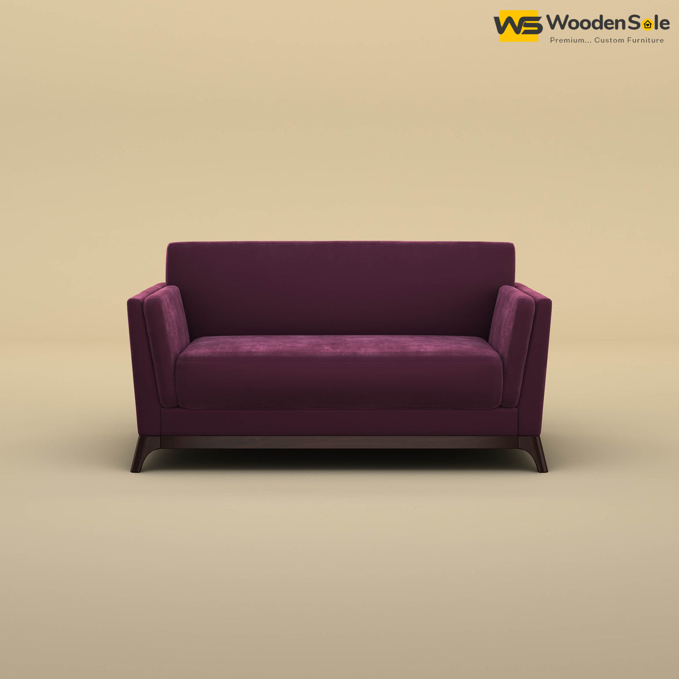 Bruno 2 Seater Sofa (Velvet, Dark Purple)