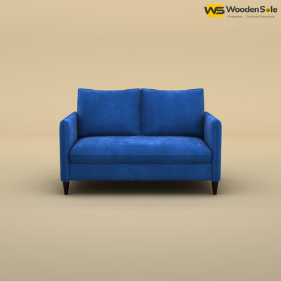 Citron 2 Seater Fabric Sofa (Velvet, Royal Blue)