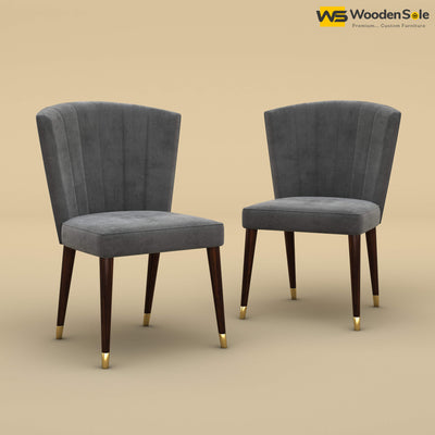 Julia Dining Chairs - Set of 2 (Velvet, Charcoal Gray)