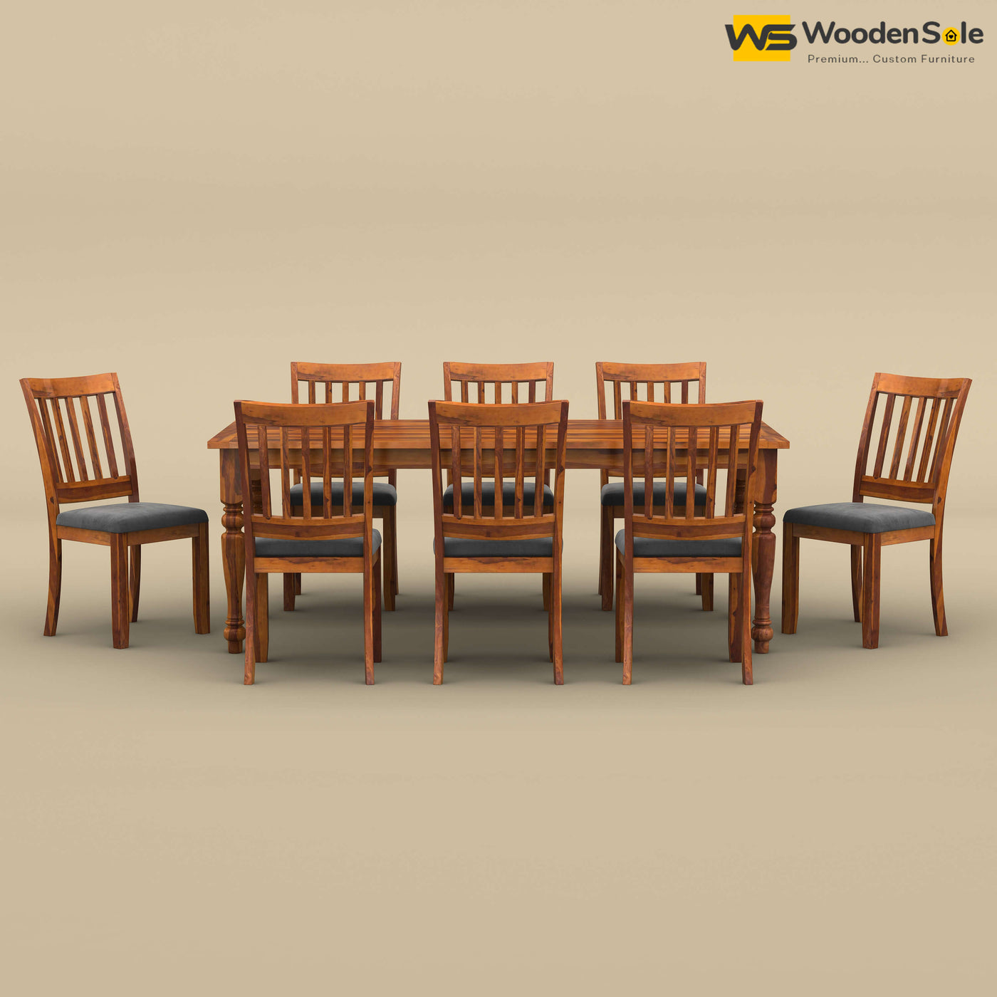 Martha 8 Seater Dining Table Set (Honey Finish)