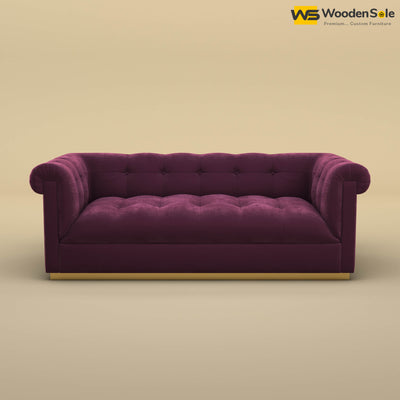 Morrison 3 Seater Fabric Sofa (Velvet, Dark Purple)