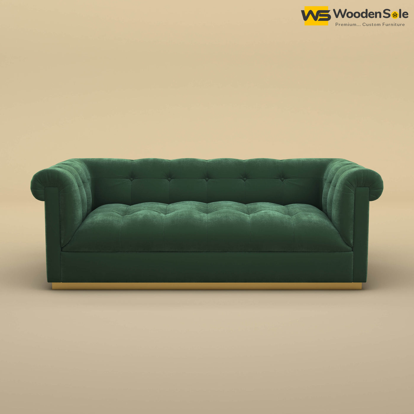 Morrison 3 Seater Fabric Sofa (Velvet, Forest Green)