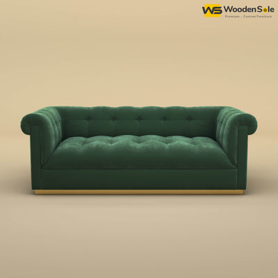 Morrison 3 Seater Fabric Sofa (Velvet, Forest Green)