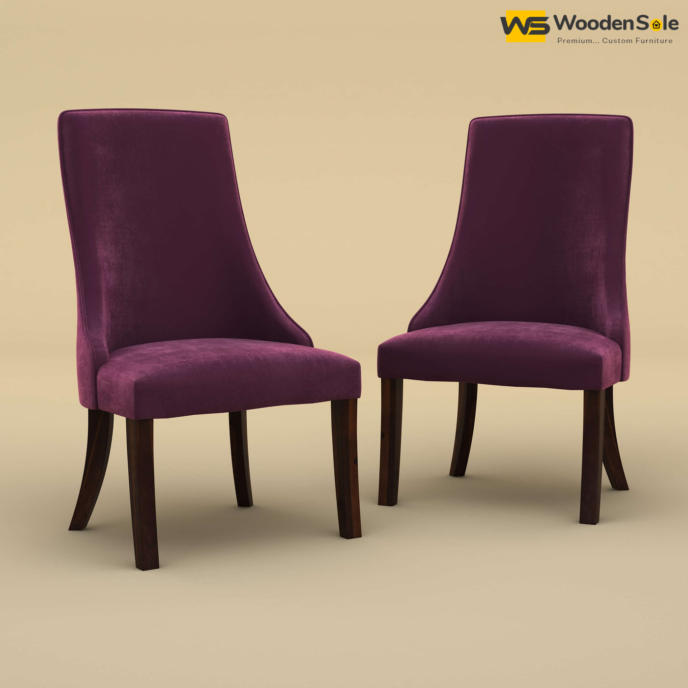 Dublin Dining Chairs - Set of 2 (Velvet, Dark Purple)