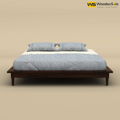 Floora Platform Bed (King Size, Walnut Finish)