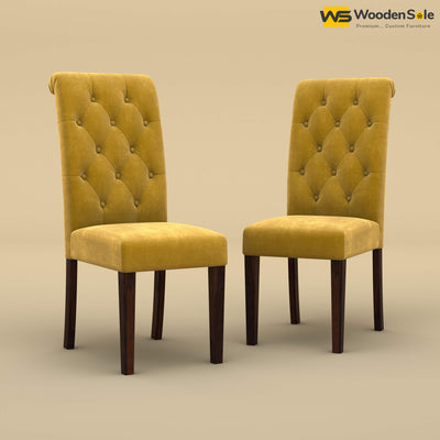 Elliot Dining Chairs - Set of 2 (Velvet, Mustard Yellow)