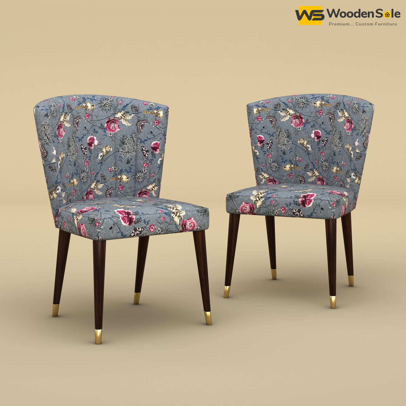 Julia Dining Chairs - Set of 2 (Cotton, Floral Printed)