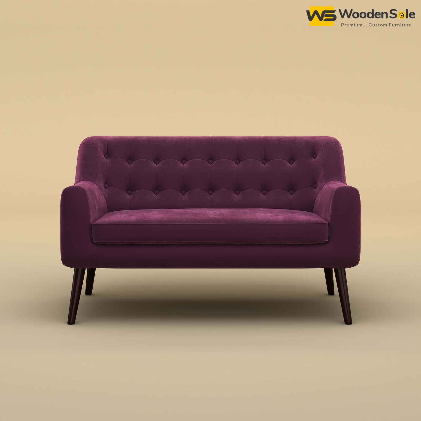 Viraj Loveseat Sofa (Velvet, Dark Purple)