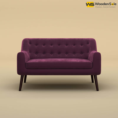 Viraj Loveseat Sofa (Velvet, Dark Purple)