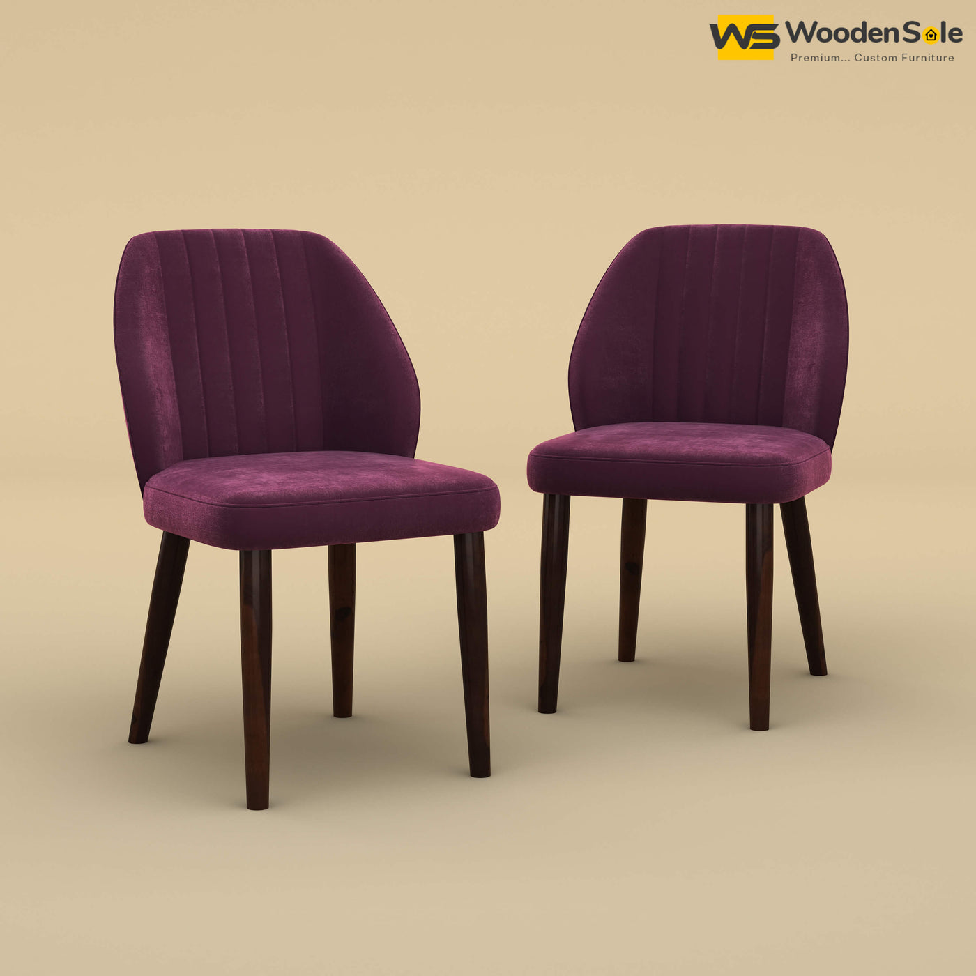 Norway Dining Chairs - Set of 2 (Velvet, Dark Purple)