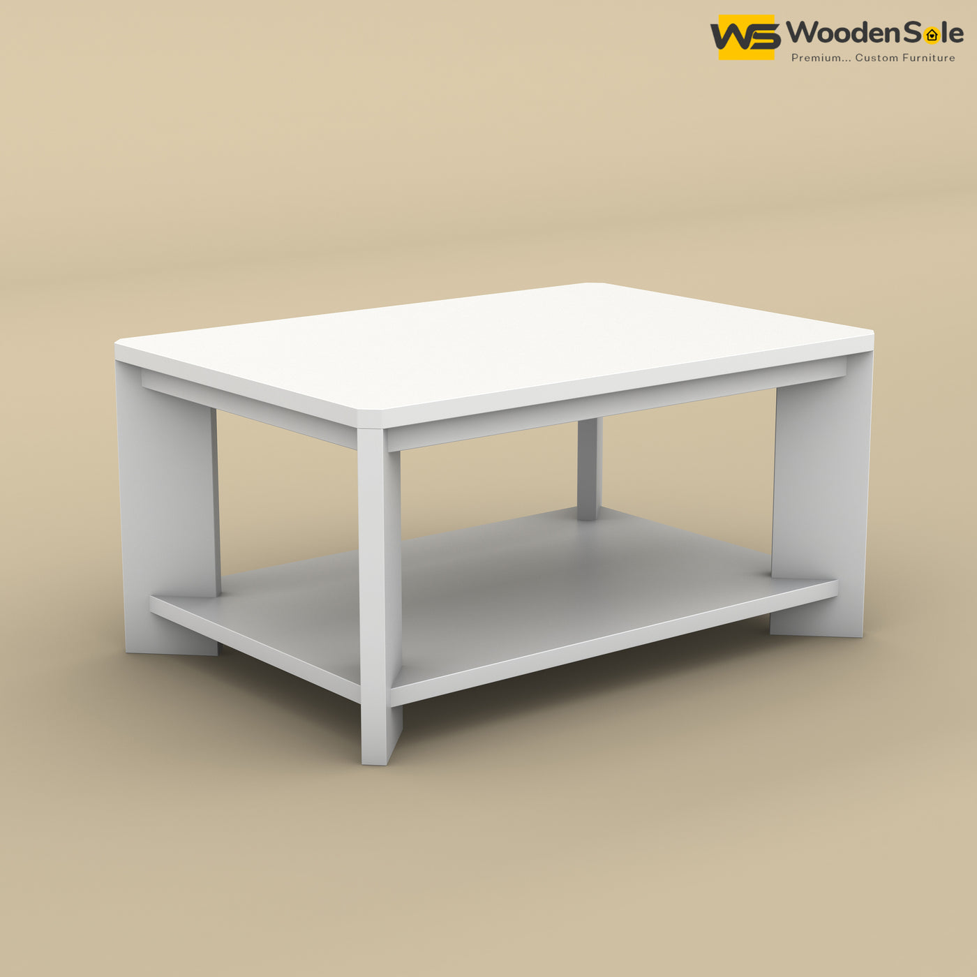 Wooden Coffee Table (White Finish)