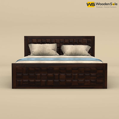 Diamond Drawer Storage Bed (Walnut Finish)