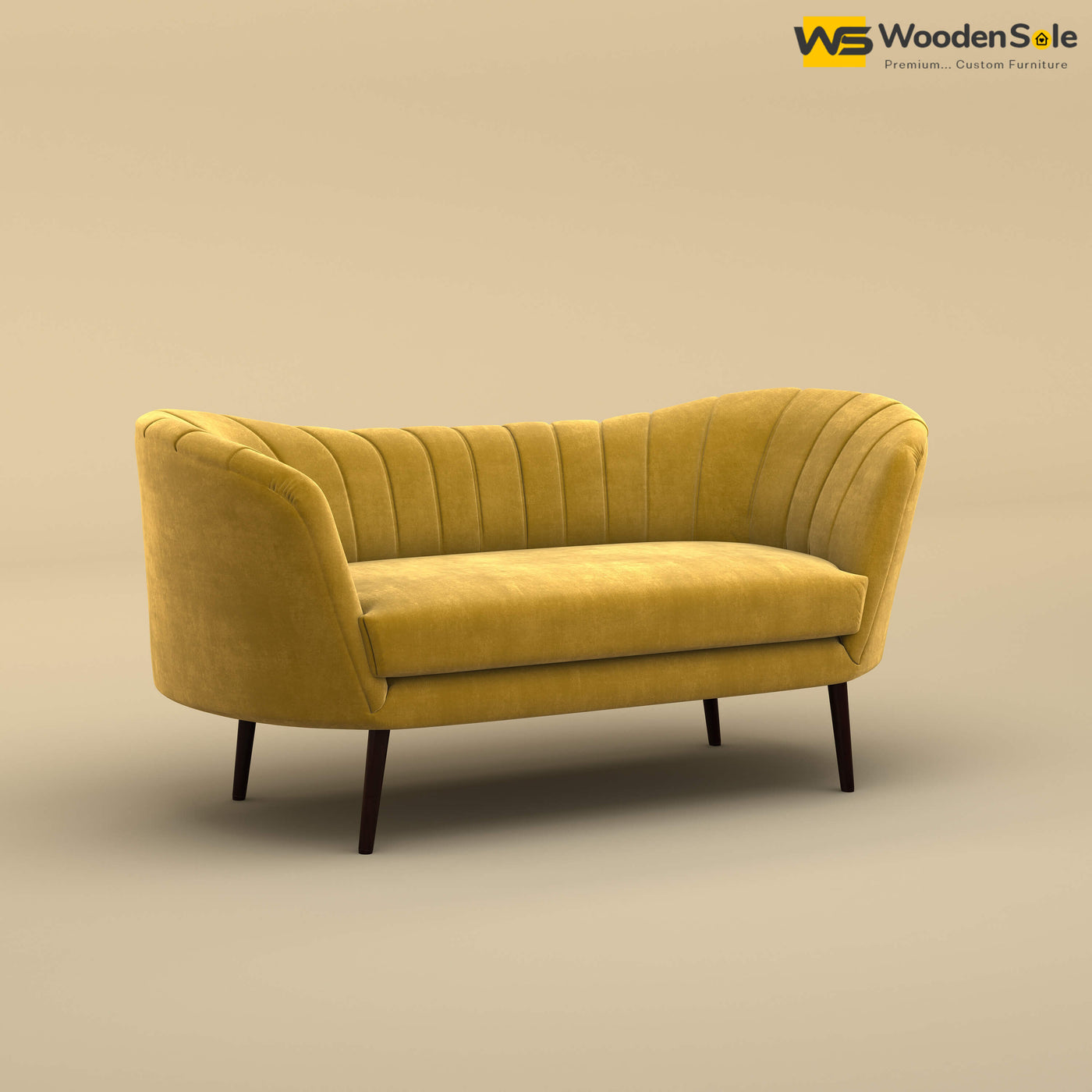 Kiara Chaise Lounge (Velvet, Mustard Yellow)