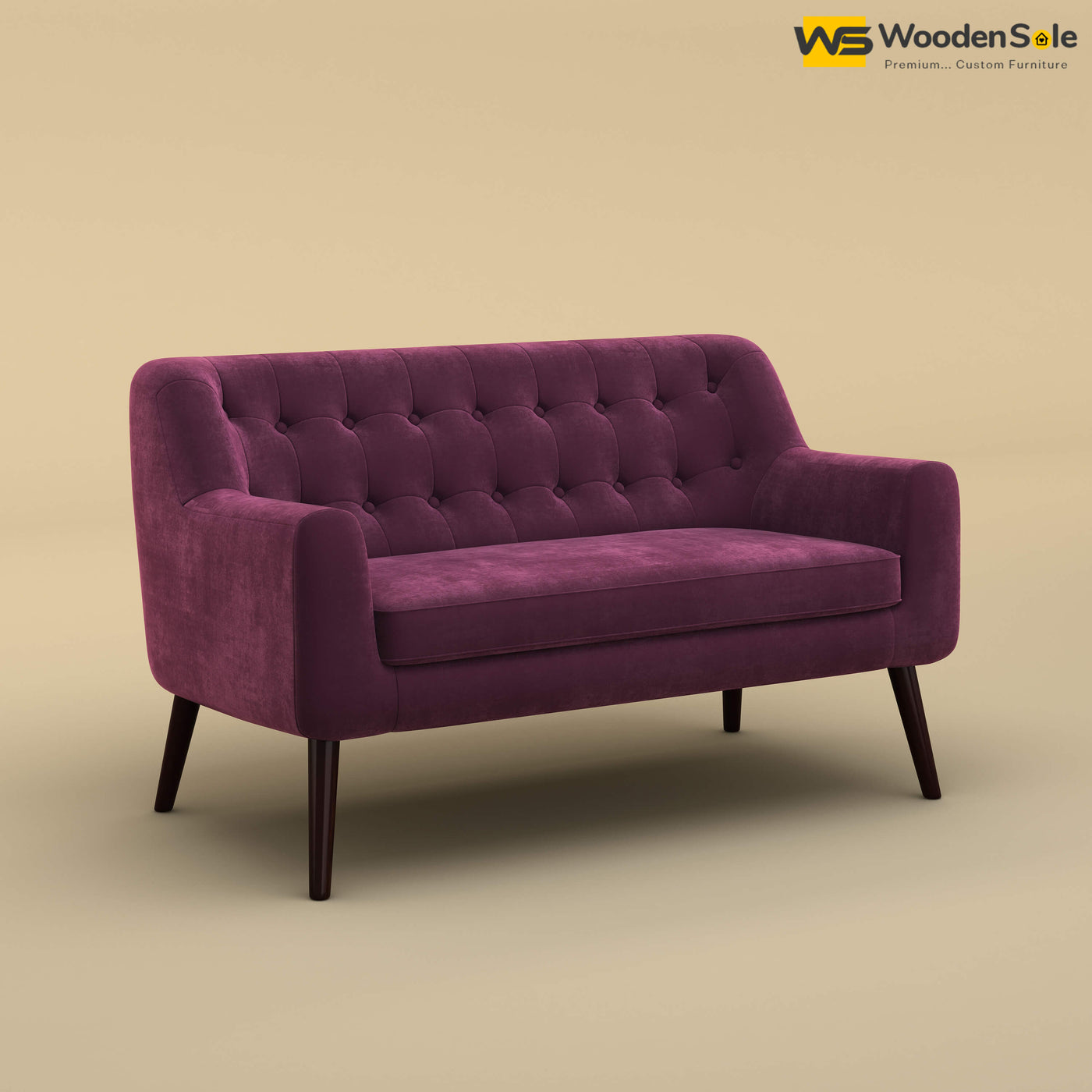 Viraj Loveseat Sofa (Velvet, Dark Purple)