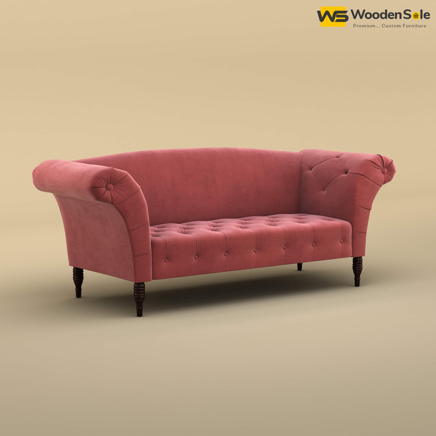 Leo Chaise Lounge (Velvet, Pink)