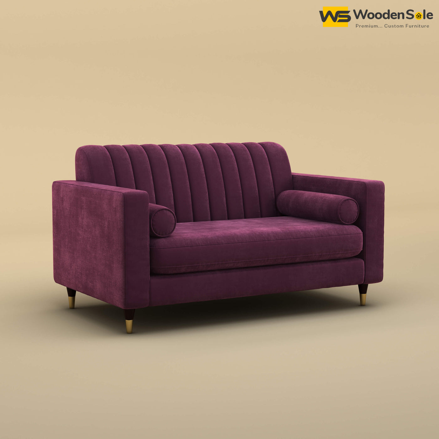 Sashwat Loveseat (Velvet, Dark Purple)