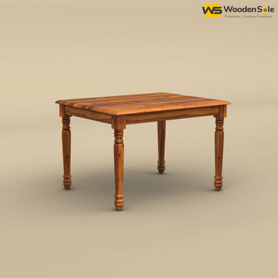 Engrave Dining Table Set 4 Seater (Honey Finish)