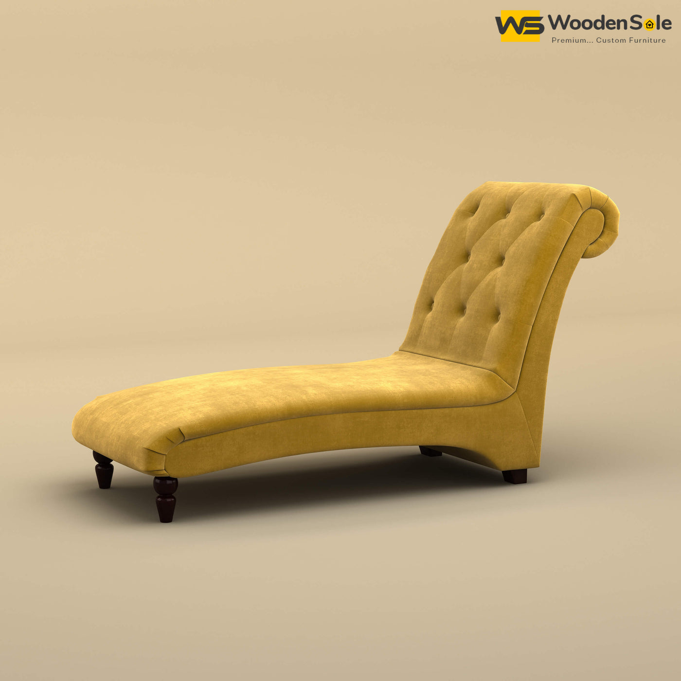 Turkish Chaise Lounge (Velvet, Mustard Yellow)