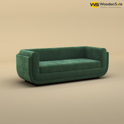 Vedant Three Seater Sofa (Velvet, Forest Green)