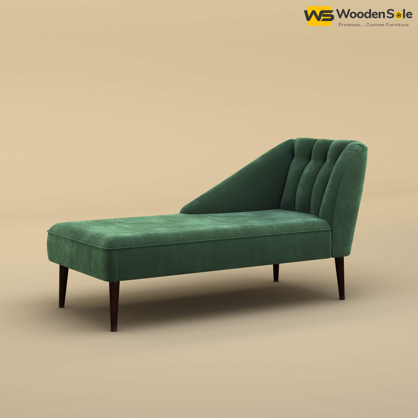 Perla Chaise Lounge (Velvet, Forest Green)