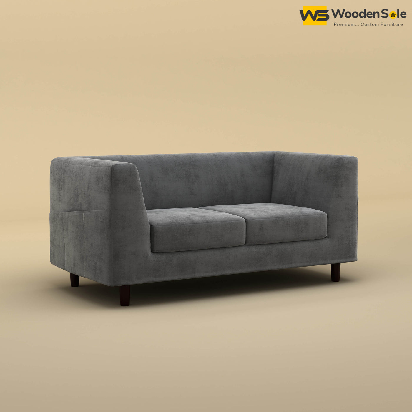 Hardik Loveseat (Velvet, Charcoal Gray)