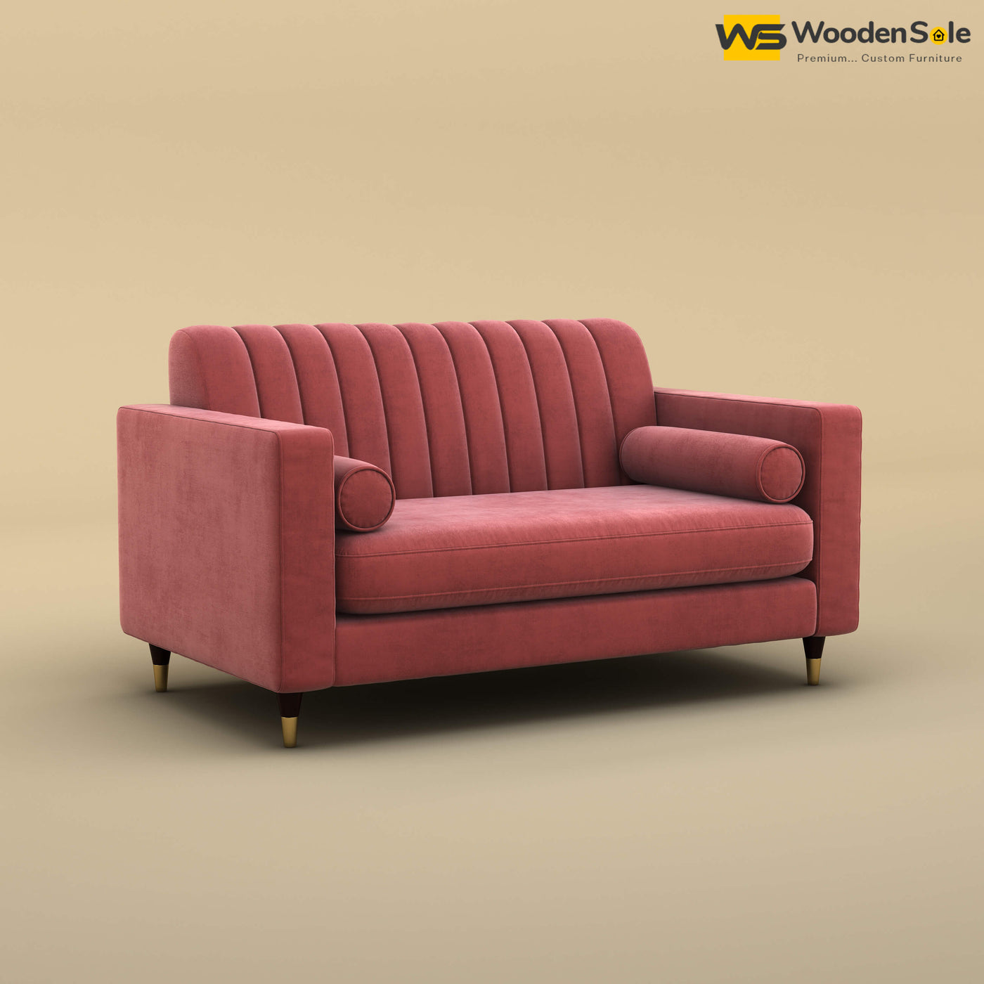 Sashwat Loveseat (Velvet, Pink)