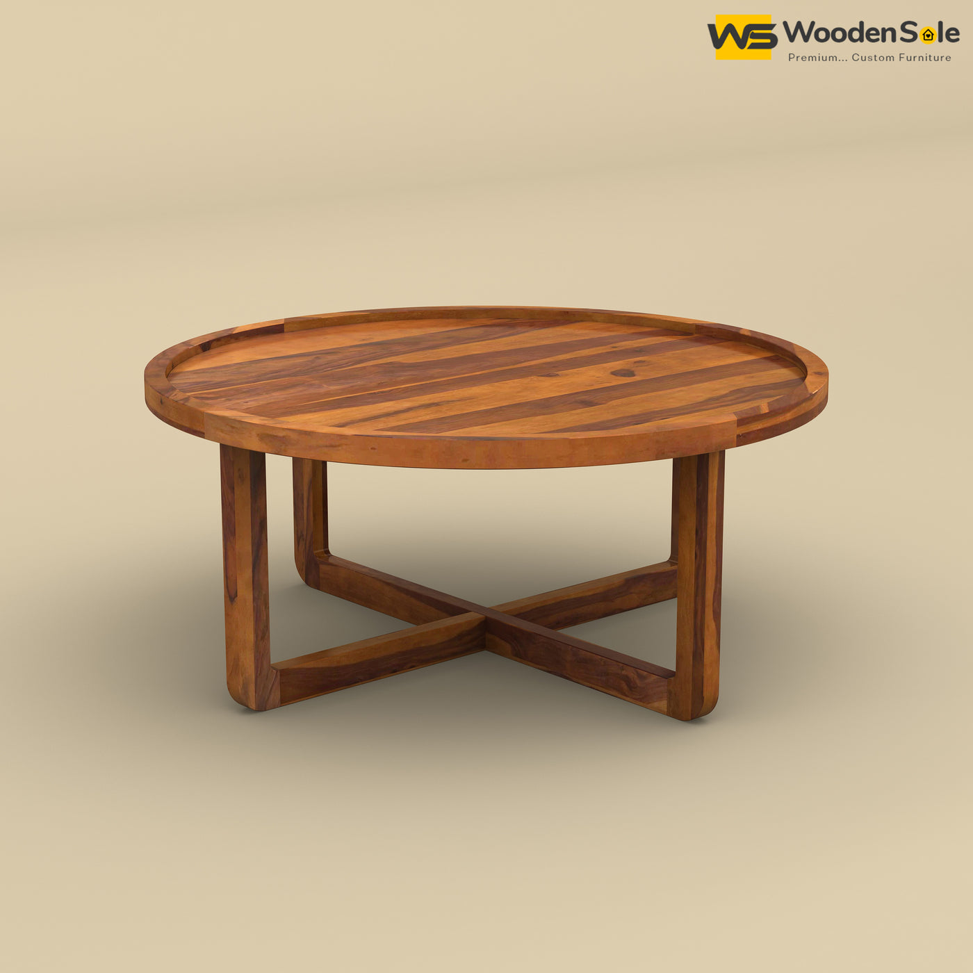 Dom Round Coffee Table (Honey Finish)