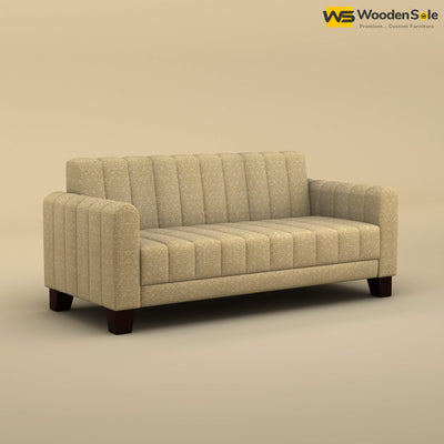 Furo 3 Seater Fabric Sofa (Cotton, Faux Cream)