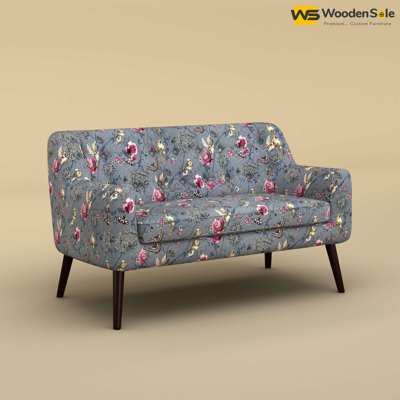 Viraj Loveseat Sofa (Cotton, Floral Printed)