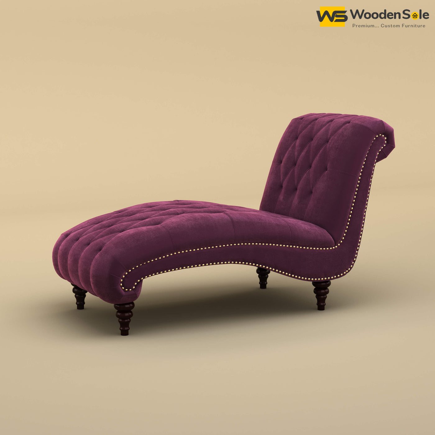 Toronto Chaise Lounge (Velvet, Dark Purple)