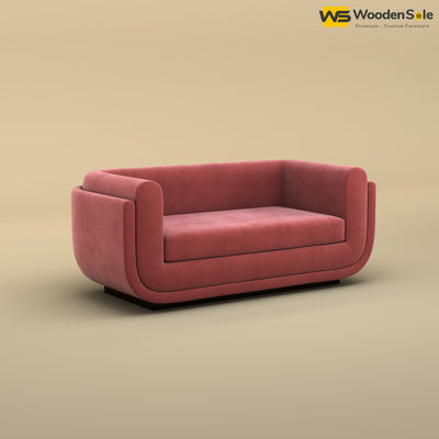 Vedant Two Seater Sofa (Velvet, Pink)